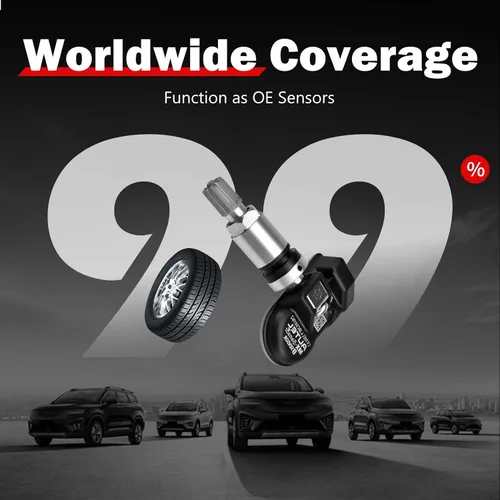 Vista 4 de Autel TPMS Sensor MaxiTPMS Autel MX Sensor 4 piezas Sensor universal de neumáticos de doble frecuencia 315MHz/433MHz Sensor TPMS de tallo de goma
