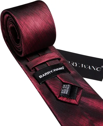 Vista 357 de Barry.Wang Juego de corbatas para hombre, corbata de seda a rayas, tejido a cuadros, gemelos formales, negocios, boda