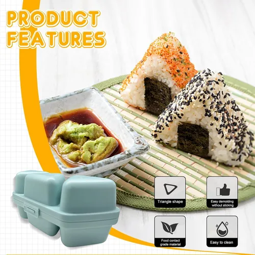 Vista 6 de Onigiri - Molde de bola de arroz triangular capaz de hacer hasta 6 triángulos de sushi al mismo tiempo rápidamente, molde de bolas de arroz