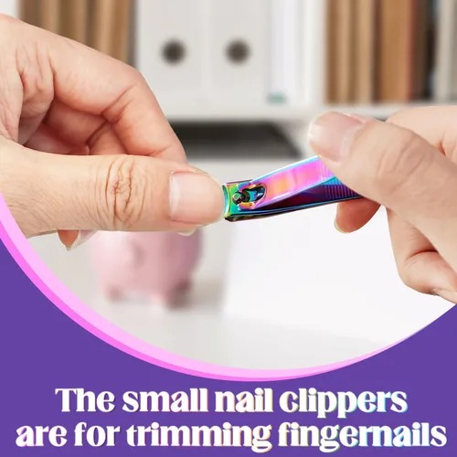 Vista 4 de Rocutus Tijeras de uñas portátiles para adultos, pedicura, cortaúñas para el hogar, tijeras pequeñas para manicura de pies, herramientas de manicura