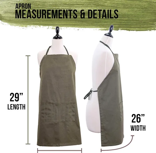 Vista 3 de U.S. Art Supply Large Canvas Adjustable Artist Apron - Size: 27" x 21