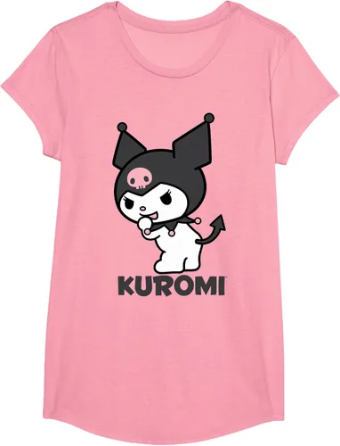 Vista 46 de Sanrio Kuromi - Camiseta con logotipo en la parte trasera Gris Oscuro