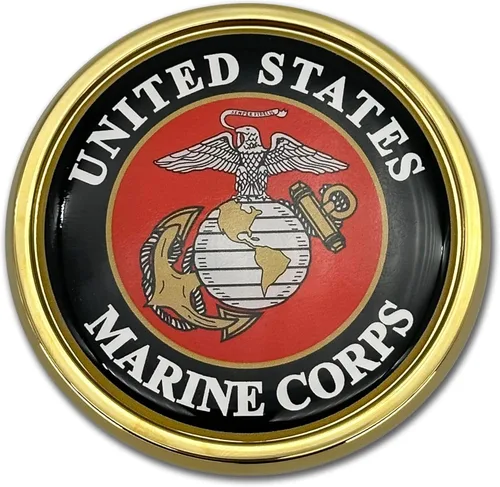 Vista 11 de Emblema de camuflaje cromado para automóvil de Marine Corps