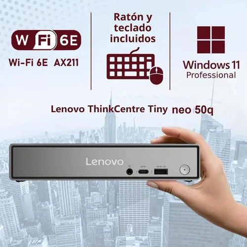 Vista 2 de Lenovo ThinkCentre neo 50q Gen 5 Tiny Desktop, Intel Core i5-13420H