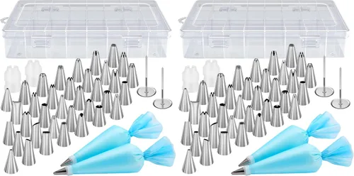 Vista 9 de Kootek Juego de 42 bolsas de pastelería y puntas, kits de suministros de decoración de pasteles para hornear con 36 puntas de glaseado numeradas, 2
