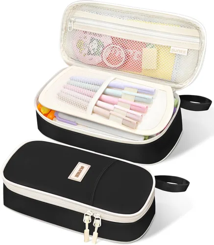 Vista 25 de Estuche Lindo para Lápices SUNEE, Funda Estética para Bolígrafos, Bolsa Grande para Lápices de Color con Cremallera, Almacenamiento y Organizador