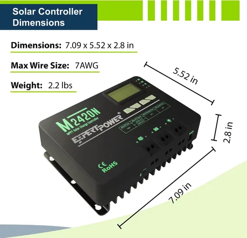 Vista 7 de ExpertPower Kit de energía solar de 200 W y 12 V con batería: batería de gel de 900 Wh + panel solar mono de 200 W + controlador de carga MPPT de 20