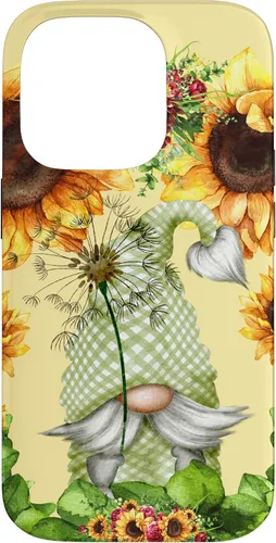 Vista 17 de Floral Sunflower Motif for Dandelion Lovers and Summer Gnome Case for iPhone 17