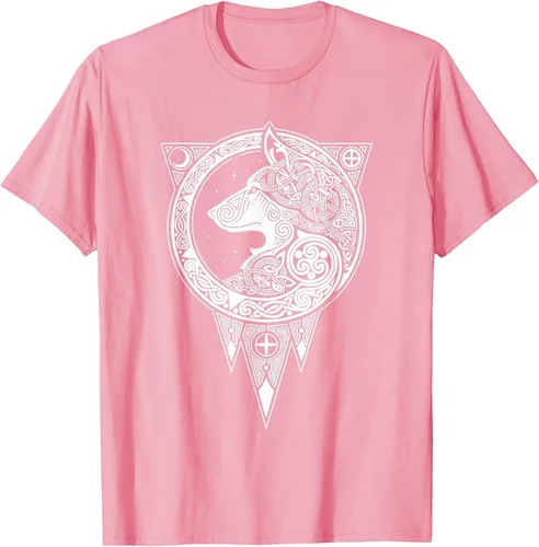 Vista 3 de Viking Fenris Wolf - Camiseta de mitología nórdica con símbolo de Fenrir Asphalt Grey