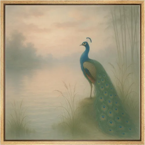 Vista 48 de SIGNWIN Lienzo enmarcado para pared, diseño retro de cielo azul y nube, paisaje, naturaleza, ilustraciones de área silvestre, bellas artes, casa