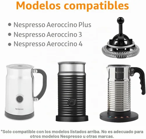 Vista 2 de Batidores compatibles con Nespresso Aeroccino 3/4/Plus de repuesto para espumador de leche, paquete de 2