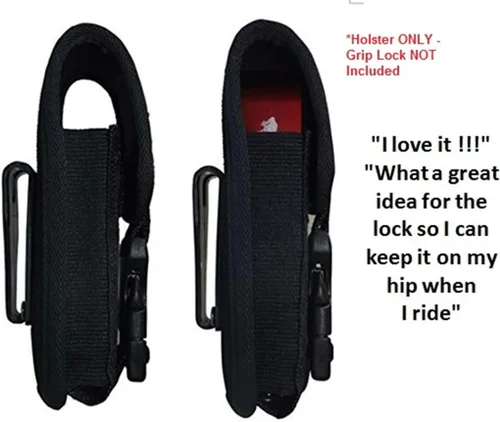 Vista 3 de Funda de bloqueo de agarre para motocicleta para BigPantha Grip Lock (y imitaciones de construcción similar). Funda de nailon totalmente probada que