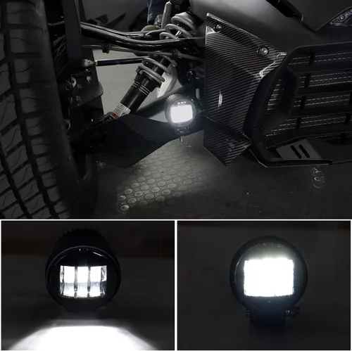 Vista 2 de SAUTVS Luces LED auxiliares de conducción para Can Am Ryker, luces antiniebla auxiliares con soportes de montaje para Can-Am Ryker 600 900 Sport &