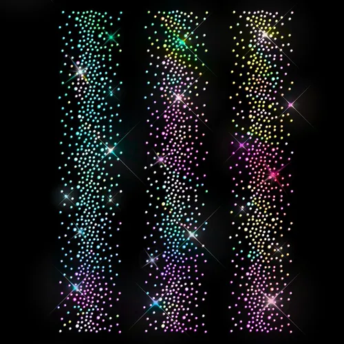 Vista 9 de 9 Hojas de Transferencias de Diamantes de Imitación Termoadhesivos, Calcomanías de Transferencia Hotfix de Cristal con Purpurina, Apliques
