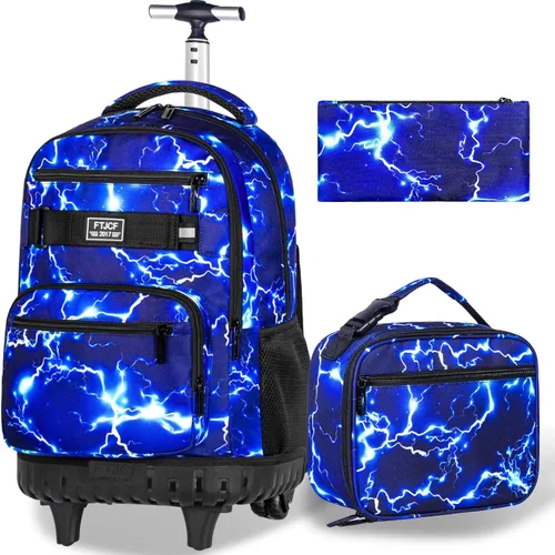Vista 16 de Mochila con ruedas para mujeres, niñas, mochila escolar Crisantemo Negro