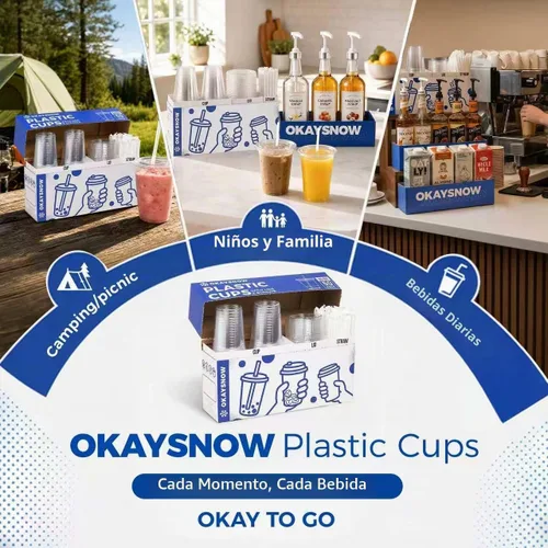 Vista 9 de Vasos de plástico PET transparente, 16 oz, paquete de 50