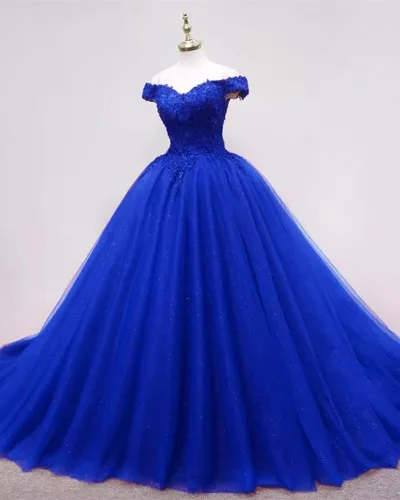 Vista 6 de XYAYE Vestidos de quinceañera de tul hinchado para mujer, vestido de fiesta con hombros descubiertos, vestidos de fiesta de encaje, dulces 15