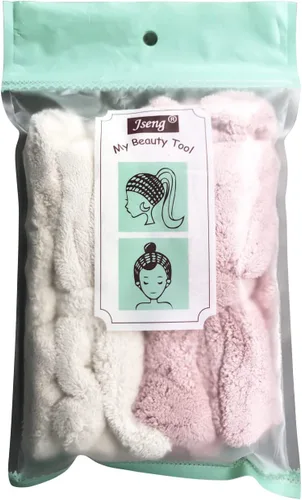Vista 3 de Jseng Pajarita de microfibra para mujer, extramado suave y ultra absorbente, cómoda de lavar, maquillaje, ducha, cuidado de la piel, spa, banda beige