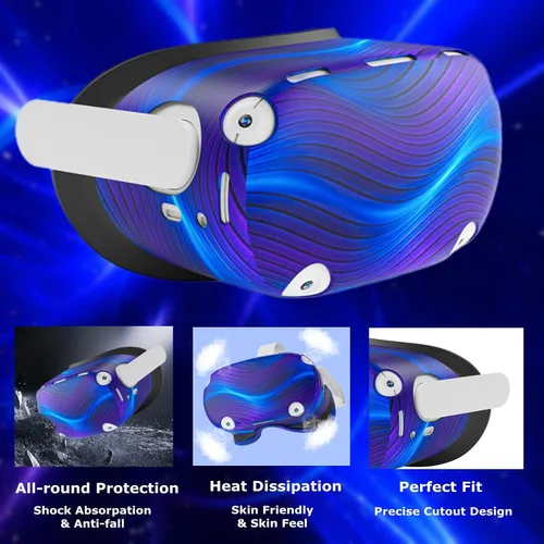 Vista 4 de Silicone Cover Set Compatible with Oculus Quest 2 Accessories+Compatible with MetaOculus Quest 3