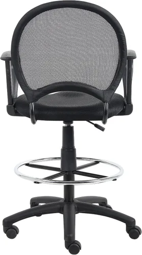 Vista 4 de Boss Office Products Taburete de redacción de malla con brazos de lazo en negro