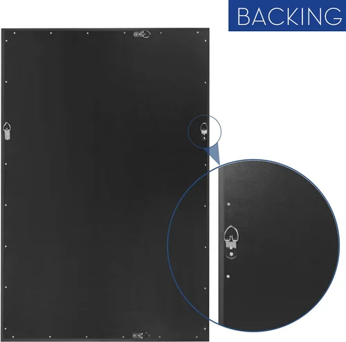 Vista 5 de HAA Espejo rectangular enmarcado para baño, espejo de pared para colgar vertical u horizontalmente para sala de estar, dormitorio