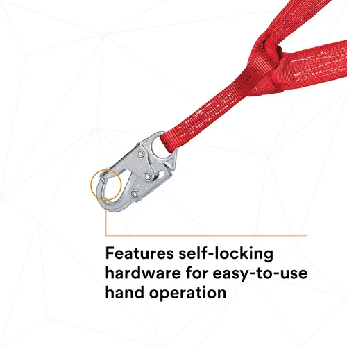 Vista 9 de 3M Protecta PRO 1340161 - Cordón de absorción de impactos 100% elástico, gancho a presión en el centro, ganchos de acero para barras de refuerzo