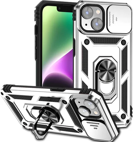 Vista 19 de Funda magnética compatible con iPhone 14 Pro de 6.1 pulgadas, funda magnética para iPhone 14 Pro con cubierta de cámara y soporte de grado militar