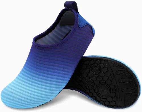 Vista 3 de Scurtain - Zapatos acuáticos para niños, calcetines acuáticos de secado rápido con sensación de pies descalzos para niños, niñas y bebés con suela