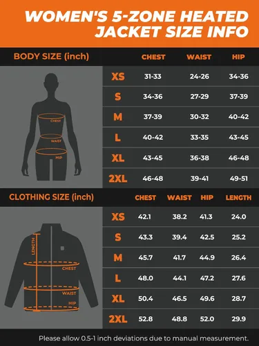 Vista 7 de ORORO Batería mejorada Chaqueta térmica de doble control para mujer con 5 zonas de calor, hasta 20 horas de calor