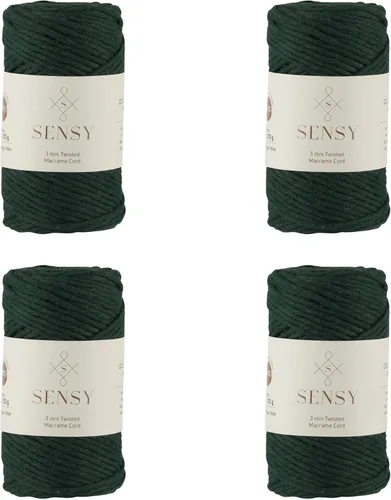 Vista 10 de Sensy - Cuerda de macramé prémium de 0.118 in, 109 yardas, 100% algodón, una hebra torcida, cuerda de macramé, hilo de algodón para macramé, hilo