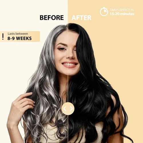 Vista 8 de Champú de tinte de cabello negro 3 en 1 color de cabello