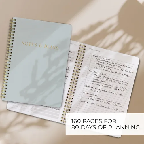Vista 4 de ZICOTO Hermoso planificador diario y cuaderno con horario por hora, bloc de notas estético en espiral para organizar fácilmente tus tareas y citas