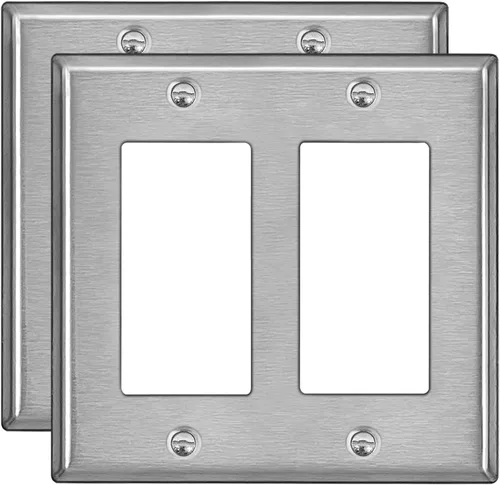 Vista 12 de BESTTEN [Paquete de 5] Placa de pared de metal decorativa con película protectora, cubierta de interruptor decorativa resistente a la corrosión