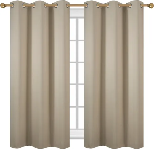 Vista 2 de Diraysid Cortinas opacas beige con ojales para dormitorio, con aislamiento térmico, cortinas de oscurecimiento de habitación, 38 x 54 pulgadas, 2