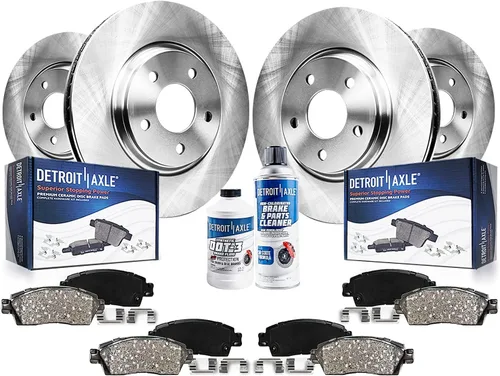 Vista 30 de Detroit Axle - Kit de frenos para Land Rover LR3 2005-2009, Rotores de freno deportivos Range Rover 2006-2009 y pastillas de freno de cerámica 2007