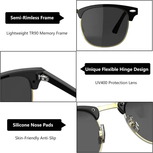 Vista 4 de Gafas de sol polarizadas con marco sin montura con bloqueo UV