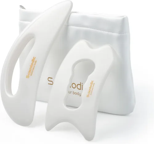 Vista 22 de Scienlodic Gua Sha - Herramienta de masaje con mango (resina), herramienta de raspado Guasha más grande para masaje de espalda, cuello, cara