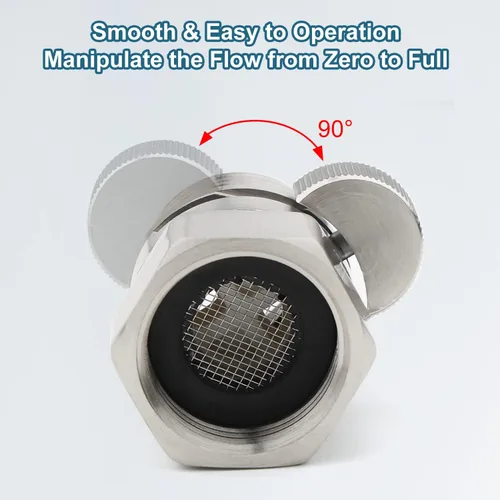 Vista 6 de Midanya Válvula de cierre de ducha de latón G1/2 pulgadas, válvula de control de flujo de agua, regulador de caudal para manguera de cabezal