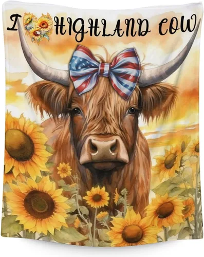 Vista 17 de Mercuryelf Highland Cow - Manta suave, mullida y cálida, 30 x 40 pulgadas, manta pequeña para regazo y cuna, color beige, bonito regalo para bebé