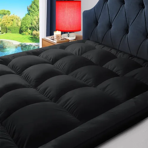 Vista 14 de ELEMUSE - Cubrecolchón de espuma viscoelástica de doble capa de 3 pulgadas con tapa de almohada Espuma de gel refrescante de 2 pulgadas