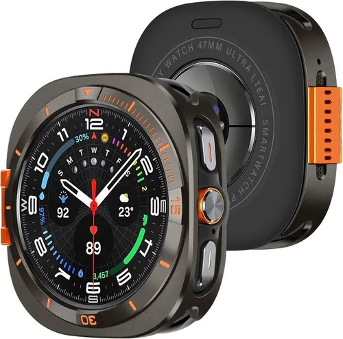 Vista 14 de Amizee Funda de metal compatible con Samsung Galaxy Watch 8 de 1.732 pulgadas con cubierta trasera, funda protectora resistente para Galaxy Watch 8