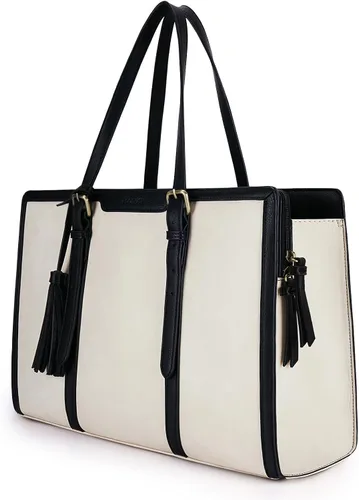 Vista 7 de ECOSUSI Bolsa para Laptop para Mujeres 15.6 Pulgadas Bolsas de Trabajo Tipo Tote Cuero PU Bolso de Computadora para Oficina de Negocios con 3