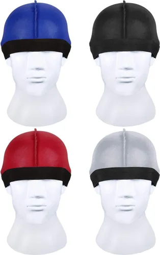 Vista 3 de 8 gorras de seda Durag con ondas elásticas para la cabeza, cola larga, correas anchas