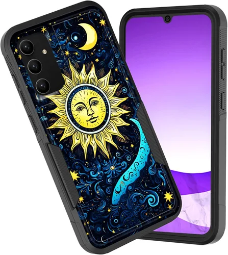 Vista 109 de Funda para Galaxy A15 5G, doble capa híbrida resistente a prueba de golpes, policarbonato duro, silicona suave, TPU, funda protectora para Samsung