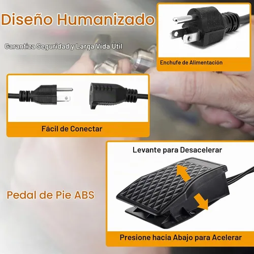 Vista 8 de DZQ Amoladora de eje flexible de 380 W con pedal de pie, kit de herramientas rotativas de 500 a 20,000 RPM con portabrocas de 3 mandíbulas y 83