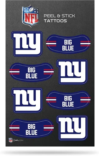 Vista 13 de Rico Industries NFL Footbal Peel & Stick Temporary Tattoos - Eye Black - Game Day Approved!