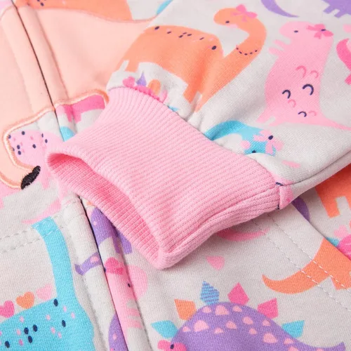 Vista 4 de Popshion Chaquetas de forro polar para niñas pequeñas, sudadera con capucha de unicornio de algodón, sudadera con capucha para otoño e invierno
