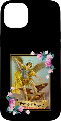 Vista 15 de Funda protectora para iPhone 17, diseño de ángel de la iglesia católica de San Miguel Arcángel