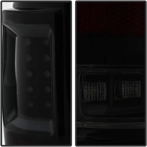Vista 3 de ACANII - Para Ford F150 Styleside Pickup 2004-2008, carcasa negra, lente ahumada, luces traseras de tubo LED, lámparas de freno izquierda+derecha