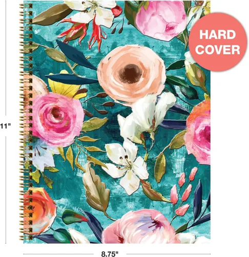 Vista 11 de Cuaderno de espiral de moda de 8.5 x 11 pulgadas, paquete de 3, 120 páginas, rayas universitarias (sólido)